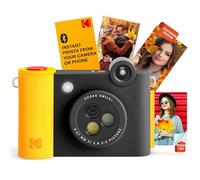 KODAK Smile+ Cámara Digital instantánea 2-en-1 y Impresora Bluetooth - 10MP, Lente giratoria con Efectos, Fotos Adhesivas Zink 2x3”, Imprime Desde App en Dispositivos Inteligentes - Negro
