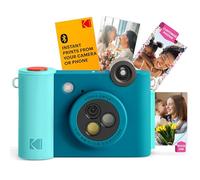 Kodak Smile+ Cámara Digital instantánea 2-en-1 y Impresora Bluetooth - 10MP, Lente giratoria con Efectos, Fotos Adhesivas Zink 2x3”, Imprime Desde App en Dispositivos Inteligentes - Azul