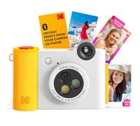 KODAK Smile+ Cámara Digital instantánea 2-en-1 y Impresora Bluetooth - 10MP, Lente giratoria con Efectos, Fotos Adhesivas Zink 2x3”, Imprime Desde App en Dispositivos Inteligentes - Blanco