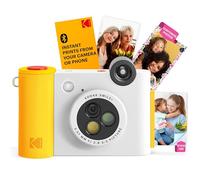 Kodak Smile+ Cámara Digital instantánea 2-en-1 y Impresora Bluetooth - 10MP, Lente giratoria con Efectos, Fotos Adhesivas Zink 2x3”, Imprime Desde App en Dispositivos Inteligentes - Blanco