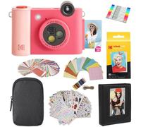 KODAK Smile+ - Paquete de Regalo de cámara instantánea Digital e Impresora fotográfica 2 en 1, Funda + Papel Zink + álbum + calcomanías + Marcos + marcadores, Color Fucsia