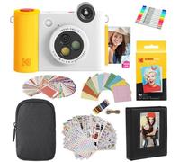 KODAK Smile+ - Paquete de Regalo de cámara instantánea Digital e Impresora fotográfica 2 en 1, Funda + Papel Zink + álbum + calcomanías + Marcos + marcadores, Color Blanco
