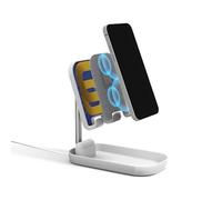 KODAK Soporte de teléfono móvil para Escritorio con Carga - Carga Qi inalámbrica (10 W) con Altura Ajustable y Soporte - Soporte para teléfono móvil para Cama, Oficina, Mesa - Soporte para teléfono
