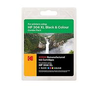Kodak Supplies 185H030417 Adecuado para HP DJ2620 Tinta (2) Multicolor Compatible también HP304XL/N9K08AE/N9K07AE 15ml negro/18ml Color