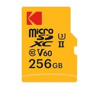 Kodak - Tarjeta MicroSD de 256 GB, UHS-II U3 V60, Velocidad ultrarrápida de 300 MB/s de Lectura, 160 MB/s de Escritura - Vídeo 4K/8K - Ideal para Creadores de Contenido - Adaptador SD Incluido