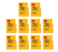 Kodak Tarjeta MicroSDHC de 32 GB Clase 10 UHS-I U1 con Adaptador 10x Velocidad de Escritura (10 Piezas)