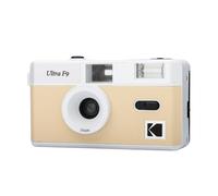 KODAK Ultra F9 - Cámara de Fotos de Color Plateado Reutilizable de 35 mm, Lente Fija de 31 mm F/9, Flash Integrado, Carga fácil, rebobinado Manual, Ideal para Interiores - Beige