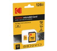 Kodak Ultra Perfomance Tarjeta de Memoria MicroSDXC 128GB UHS-I U3 V30 A1 con Adaptador