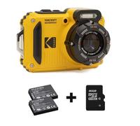 KODAK Pixpro Pack WPZ2 + 2 Batteries + 1 Carte SD - Compact 16M Pixels, Etanche à 15m, Anti-Choc, Video 720p, Ecran LCD 2,7 - Batterie Li-Ion - Jaune