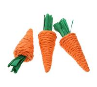 Kodbww 3 piezas de juguete de limpieza de dientes en forma de zanahoria, juguete masticable para hámster, jerbo, chinchilla, erizo