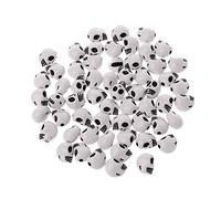 Kodbww 60 cuentas sueltas de calavera para cabeza, para hacer pulseras, collares, joyas, plástico
