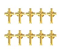 Kodbww Paquete de 10 broches de cruz de metal con pin de insignia, elegantes pines de solapa, broche de cruz, pines religiosos de aleación para conjuntos de moda de aleación