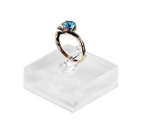 Kodbww Soporte de acrílico transparente para joyas, cuadrado de cristal para almacenamiento de anillos, clips de anillo de dedo, soporte de exhibición S, color blanco 1