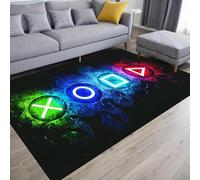 kodhyvj Alfombras de área de juegos para niños, estilo de juego, decoración de habitación, videojuegos, dormitorio, adolescente, controlador de gamepad, tapete de pie, tapete de yoga, negro, 47 x 31