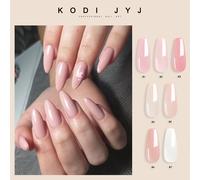 KODI JYJ Gel Base de Caucho Natural 12ml, Gel de Color Nude para Uñas, Barniz Semipermanente UV LED, Base de Camuflaje Leche, Gellac para Manicura Nude Base-R3