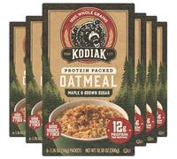 Kodiak - Paquetes de avena instantánea, azúcar morena de arce, alta proteína, 100% granos integrales, 6 cajas con 6 paquetes cada uno (36 paquetes en total)