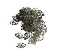 Kodxylytix 100 colgantes de hojas de árbol perforadas para hacer joyas, decoración del hogar, color negro azabache