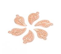 Kodxylytix 50 pulseras con diseño de hojas, pendientes, tobilleras, hojas, decoración, manualidades, colgantes, joyería, hechos a mano, oro rosa, as description, Poliéster
