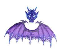 Kodxylytix Disfraz de dragón de carnaval con máscara de dinosaurio para adultos, color morado, 61 x 43 cm