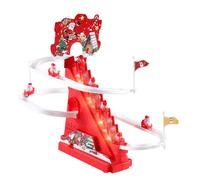 Kodxylytix Escalera eléctrica de escalada de Papá Noel, regalo para estantes, Año Nuevo, regalos para niños, hogar tipo A, 3 muñecas