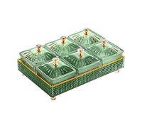 Kodxylytix Platos extraíbles para servir con tapa, plato de frutas para dulces y patatas fritas y salsas verdes, 6 rejillas