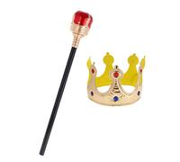 Kodxylytix Royal Crown & Scepter - Disfraz de rey y reina para niños, accesorios de fiesta