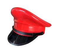 Kodxylytix Sombrero de capitán uniforme de lujo de piel sintética para club nocturno, hombres y mujeres, unisex, color rojo, talla 57 57