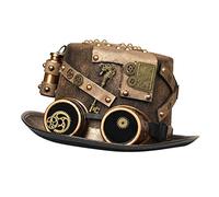 Kodxylytix Steampunk Sombreros Performance Bowler Hat Stage Magic Hat para Punk Cosplay 58-59 cm Marrón