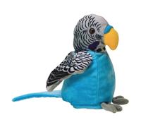 Kögler 75674 - Periquito de labertier Caruso, Aprox. 21 cm de Altura, Peluche con función de reproducción, balbucea Todo Gracioso y se Mueve, Funciona con Pilas