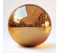 Köhko Bola decorativa dorada pulida de acero inoxidable de alta calidad para estanque, tamaño 38 cm