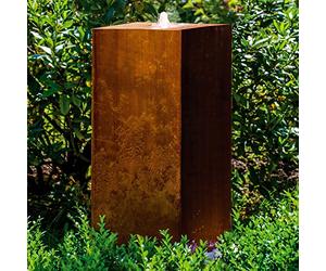 'köhko ® Dados Brunnen Perú 31005 Jardín Fuente de Acero corten con LED de iluminación