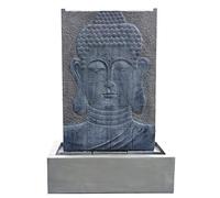 KÖHKO® Fuente de agua Buda de 102 cm de altura con iluminación LED, pared de agua para jardín, terraza y salón