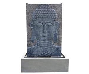 KÖHKO® Fuente de agua Buda de 102 cm de altura con iluminación LED, pared de agua para jardín, terraza y salón