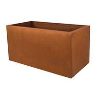 Köhko® Maceta de diseño de acero corten Viva 100 x 45 x 37 cm | Macetero con aspecto oxidado