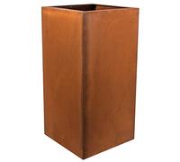 Köhko® Macetero de diseño de acero corten Viva 27 x 27 x 67 cm | Macetero con aspecto oxidado