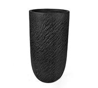 Köhko® Macetero de fibra de vidrio, diámetro de 24 x 49 cm, color gris oscuro