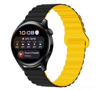 Koelaa 20mm Correa Compatible con Amazfit GTR Mini/Bip 3 Pro/GTS 4 Mini, Remplacement Suave Silicona Deportiva Respirable, Correa Magnética de Silicona Ajustable-Negro+Amarillo