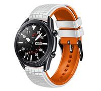 Koelaa 22mm Correa Silicona Compatible con Garmin Forerunner 265/Forerunner 255/Vivoactive 4/Venu 3, Correa de Silicona Impermeables Deportivas, Respirable Correas Deportiva-Blanco+Naranja