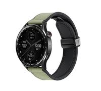 Koelaa 22mm Cuero Correas Compatibles con Huawei Watch 4 Pro/3/Ultimate/Watch Buds, Bandas de Cuero Híbridas de Silicona, Fuerte Cierre Magnético Correa Ajustable-Verde Oscuro