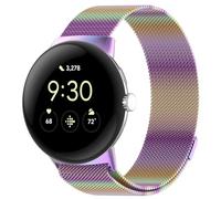 Koelaa Correa Compatible con Google Pixel Watch 4/3/2/1 41mm, Pulseras de Repuesto de Metal de Acero Inoxidable Clásico, Correa de Metal Magnético Ajustable - Vistoso