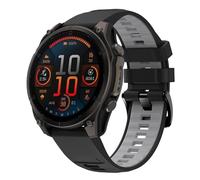 Koelaa Correa de Silicona 22mm Quick-Fit para Garmin Fenix 6 Pro/7/8 47mm/6, Correa Deportiva de Silicona Bicolor y Transpirable - Compatible con Garmin Epix Pro 47mm, Descent G2/G1 - Negro + Gris