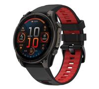 Koelaa Correa de Silicona 22mm Quick-Fit para Garmin Fenix 6 Pro/7/8 47mm/6, Correa Deportiva de Silicona Bicolor y Transpirable - Compatible con Garmin Epix Pro 47mm, Descent G2/G1 - Negro + Rojo