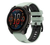 Koelaa Correa de Silicona 22mm Quick-Fit para Garmin Fenix 6 Pro/7/8 47mm, Correa Deportiva de Silicona Bicolor y Transpirable, Compatible con Garmin Epix Pro 47mm, Descent G2/G1 - Verde menta + Negro