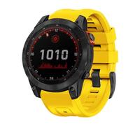 Koelaa Correa Silicona 22mm Quick-fit para Garmin Fenix 6 Pro/7/8 47mm/6/E/EPIX 2, Respirable Silicona Correas Deportiva para Garmin Epix Pro 47mm, Descent G2/G1, Forerunner 955/945/965 - Amarillo
