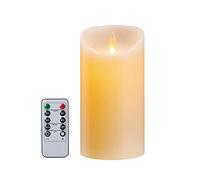 Koelaa Velas LED, vela de batería, sin llama, parpadeante, velas de control remoto, vela de cera real Lvory con función de sincronización para Navidad, Halloween, decoración de festivales, 7,5 x 10 cm