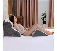 Kölbs Juego de 4 almohadas ortopédicas de cuña para cama para después de la cirugía, almohada para apnea del sueño | Elegante funda de terciopelo de lujo | Juego de cojines de lujo para dormir y