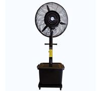 KOEM Ventilador Magnum negro eléctrico de pie, enfriador de aire oscilante, larga distancia, 3 velocidades, con depósito y ruedas, para uso civil e industrial (76 cm de diámetro)