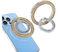 KOEMCY Anillo Soporte Magnético Teléfono Brillante Rotación 360° Agarre Smartphone Adhesivo Incluye Placas Metálicas