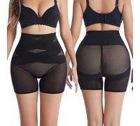 KOEMCY Bragas sin Costuras Mujer Fajas Reductoras Ropa Interior Cintura Alta Pantalones Moldeadores Elástico Invisible Adelgazante Braguitas Abdomen Postparto Faja (Negro/L)