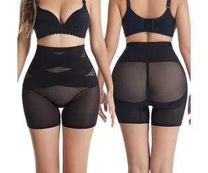 KOEMCY Bragas sin Costuras Mujer Fajas Reductoras Ropa Interior Cintura Alta Pantalones Moldeadores Elástico Invisible Adelgazante Braguitas Abdomen Postparto Faja (Negro/XL)